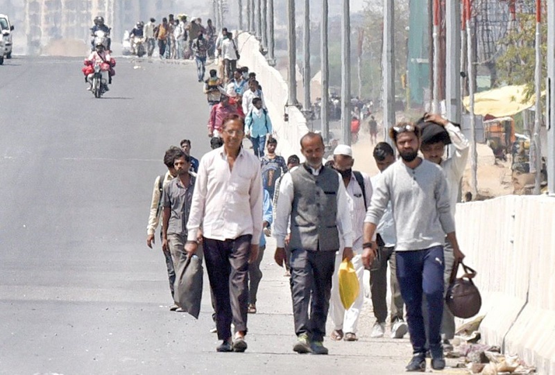 stranded workers go home barefoot