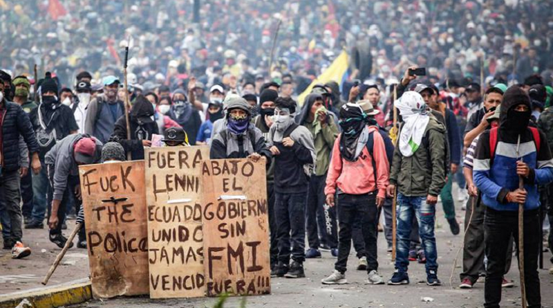 equador protest against petrol price hike