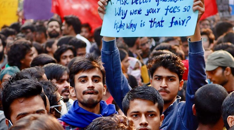 JNU Students Protesting against Modi govt