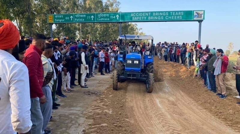 Haryana Farmer clears road own by own