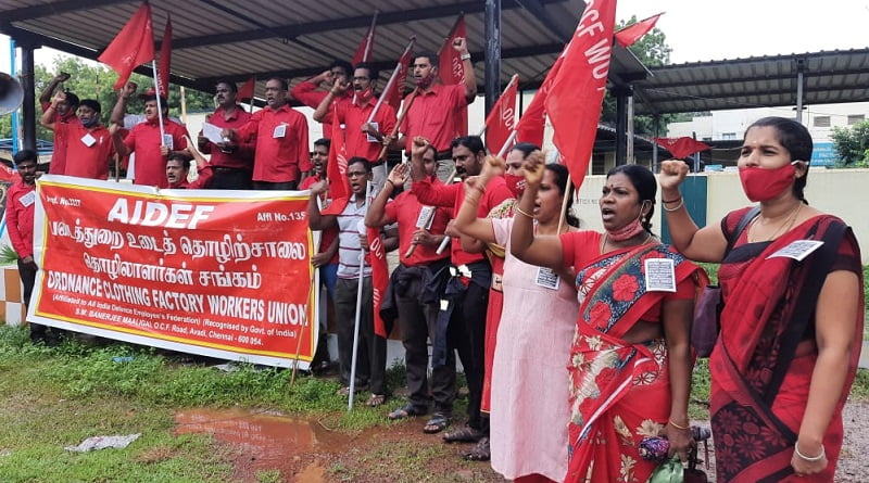 Tamilnadu OCFWU Avadi Comrades demonstrated