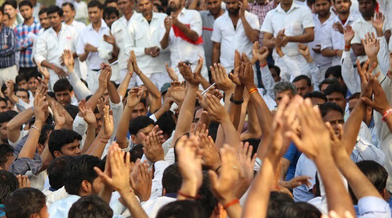 Maruti workers gathered in tau devilal park in march 2017 demanding release of co workers