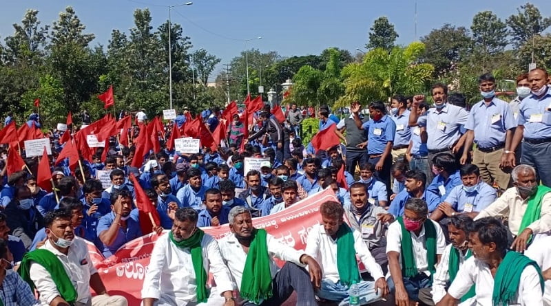 Toyota Kirloskar Motor employee karnataka protest