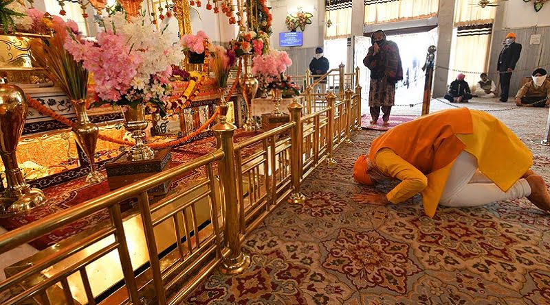 modi at rakab ganj gurudwara