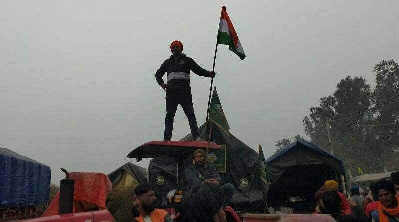 farmers with tricolour