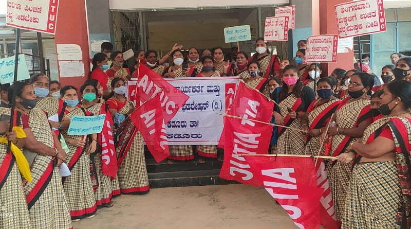 asha workers protest in south India