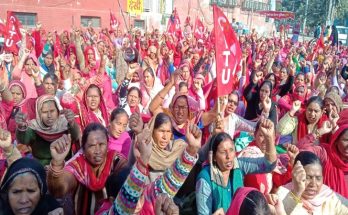 aanganbadi workers protest haryana